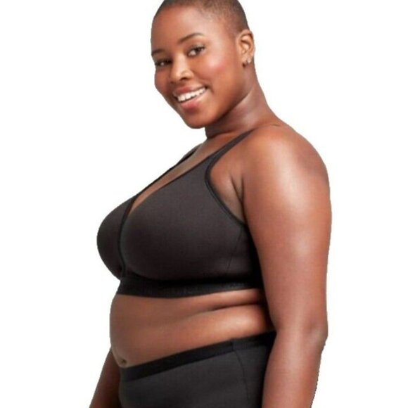 Cacique Lane Bryant Womens Bra Cotton Lightly Lined No Wire Size 42D Black - Picture 7 of 9